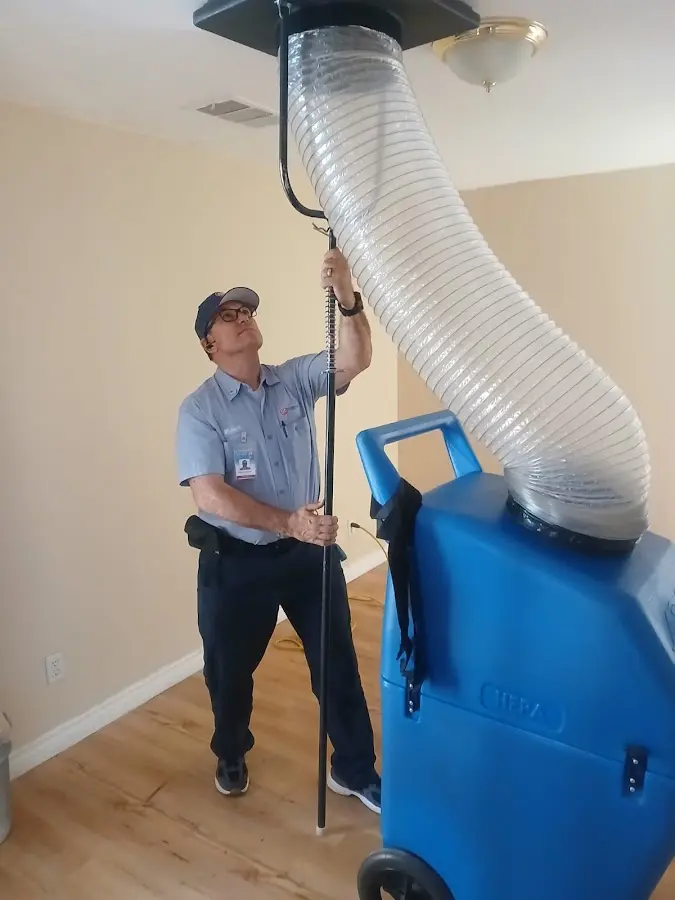 Mini Split Installation technician using HEPA equipment in Massillon